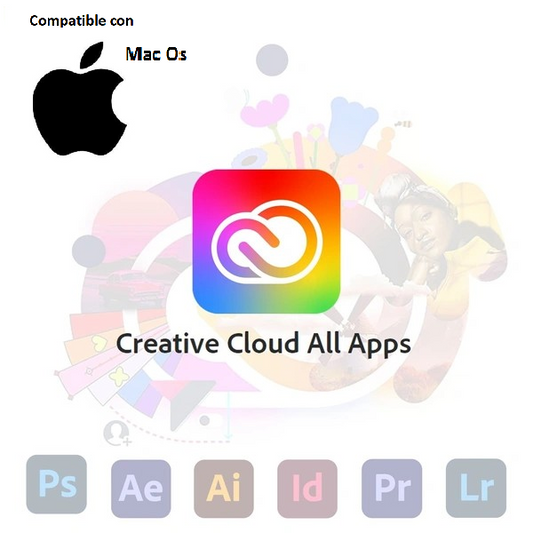 Adobe Creative Cloud todas las aplicaciones Windows y Mac os 1 año