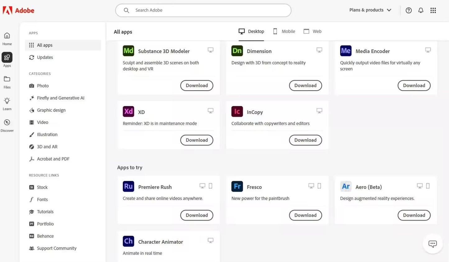 Adobe Creative Cloud todas las aplicaciones Windows y Mac os 1 año
