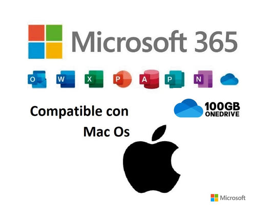 Suit de Microsoft Office 365-100 Gb-One-Drive-Windows-Mac-Os